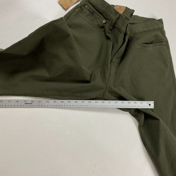 NWT Polo Ralph Lauren Hampton Relaxed Straight Jeans Mens 38 x 30 Olive Green - Picture 14 of 15